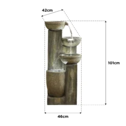 Stylish Fountain Ash Columns Water Feature With LEDs -Deals A Sunlit Garden Store 14519359 5615047822695786